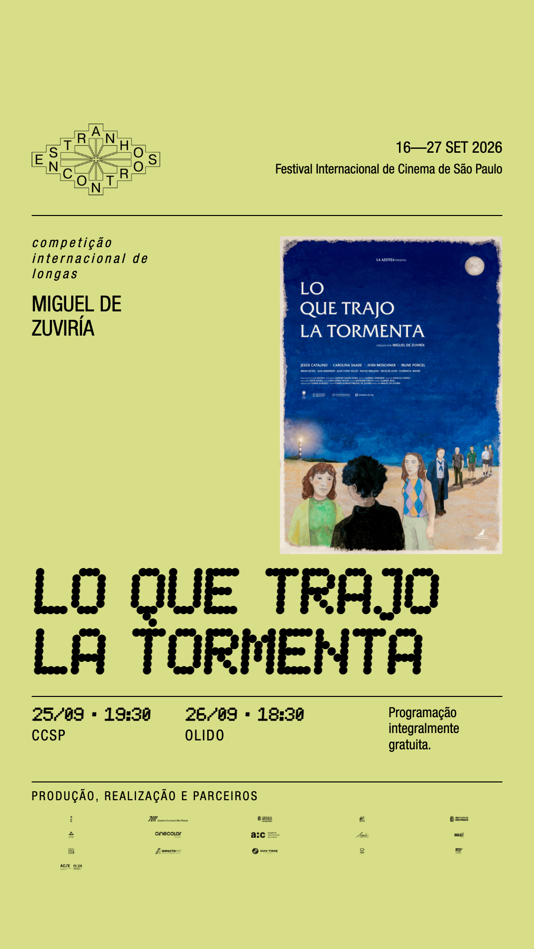 Poster for the same film in the Colour field style, using the festival yellow.
